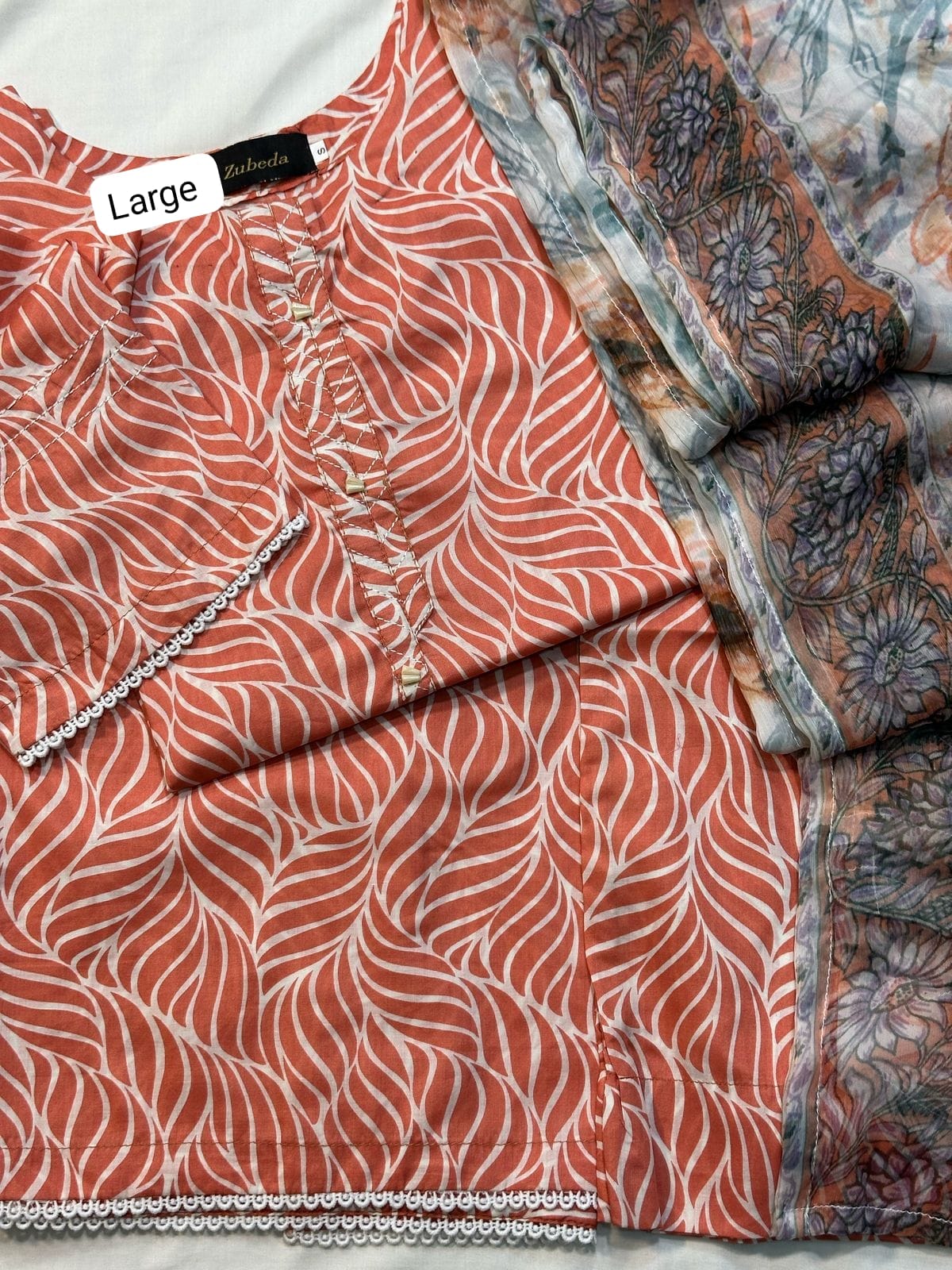 PREMIUM PRINTED LAWN CHIFFON DUPATTA COLLECTION 3 PIECE STICHED