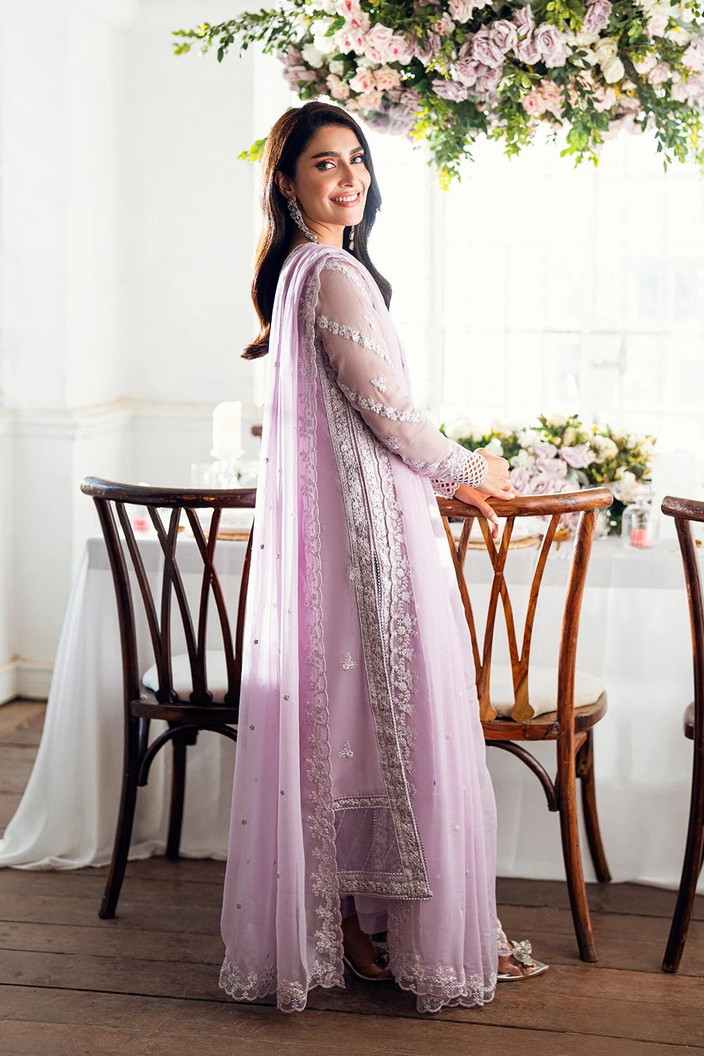 Chiffon Embroidered 3 Piece Dress by AZURE