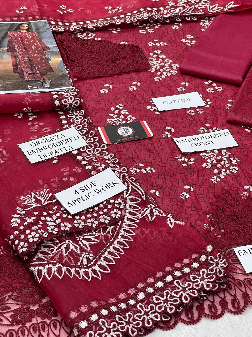 Chikenkari Embroidered 3 Piece by LAMINA
