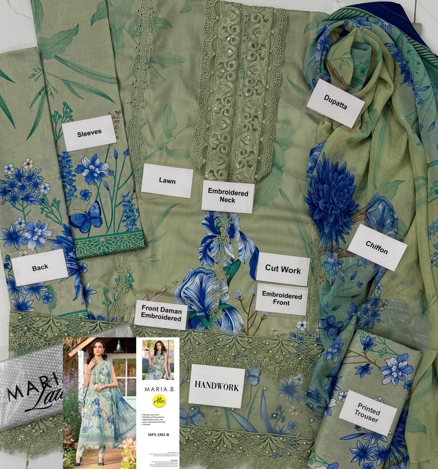 Embroidered Lawn Dress by MARIA.B 3 Piece