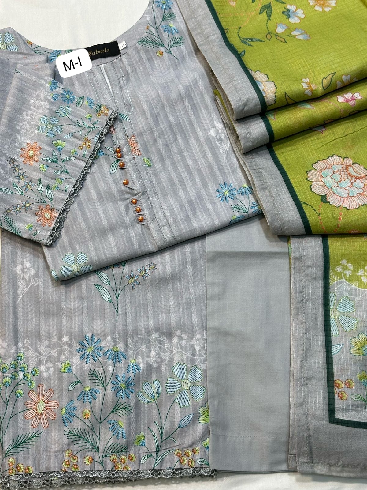 NINOKARA PRINTS STICHED 3 PIECE STITCHED