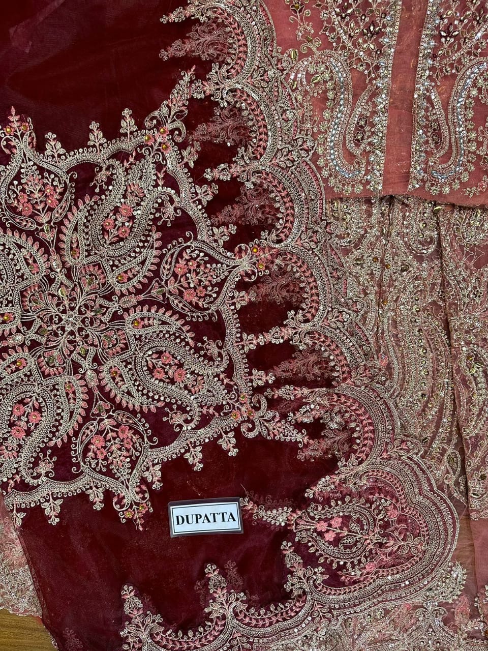 MARIA B UNSTICHED NET FROCK MOST DEMANDING