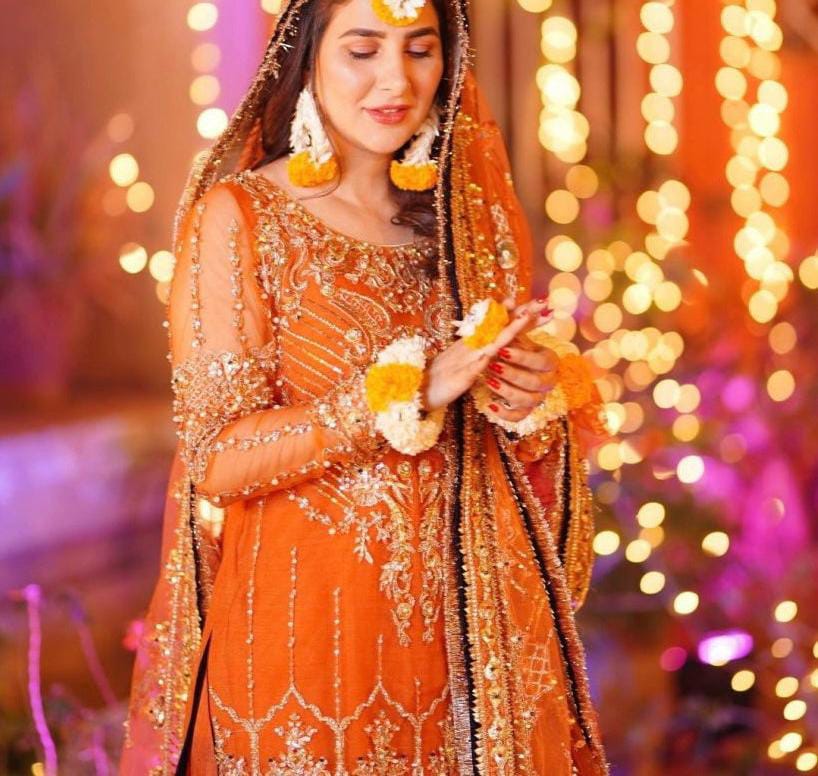 Ansab Jahangir Formal Wedding Wear Collection- Orange
