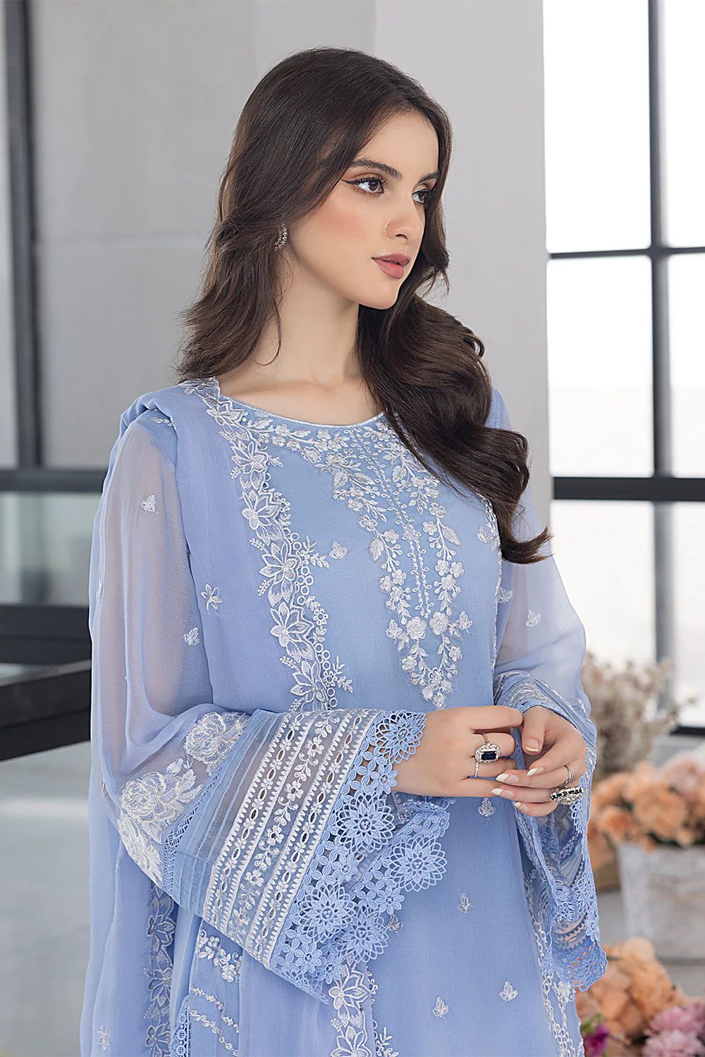Embroidered Chiffon 3 Piece Dress Most Demanding