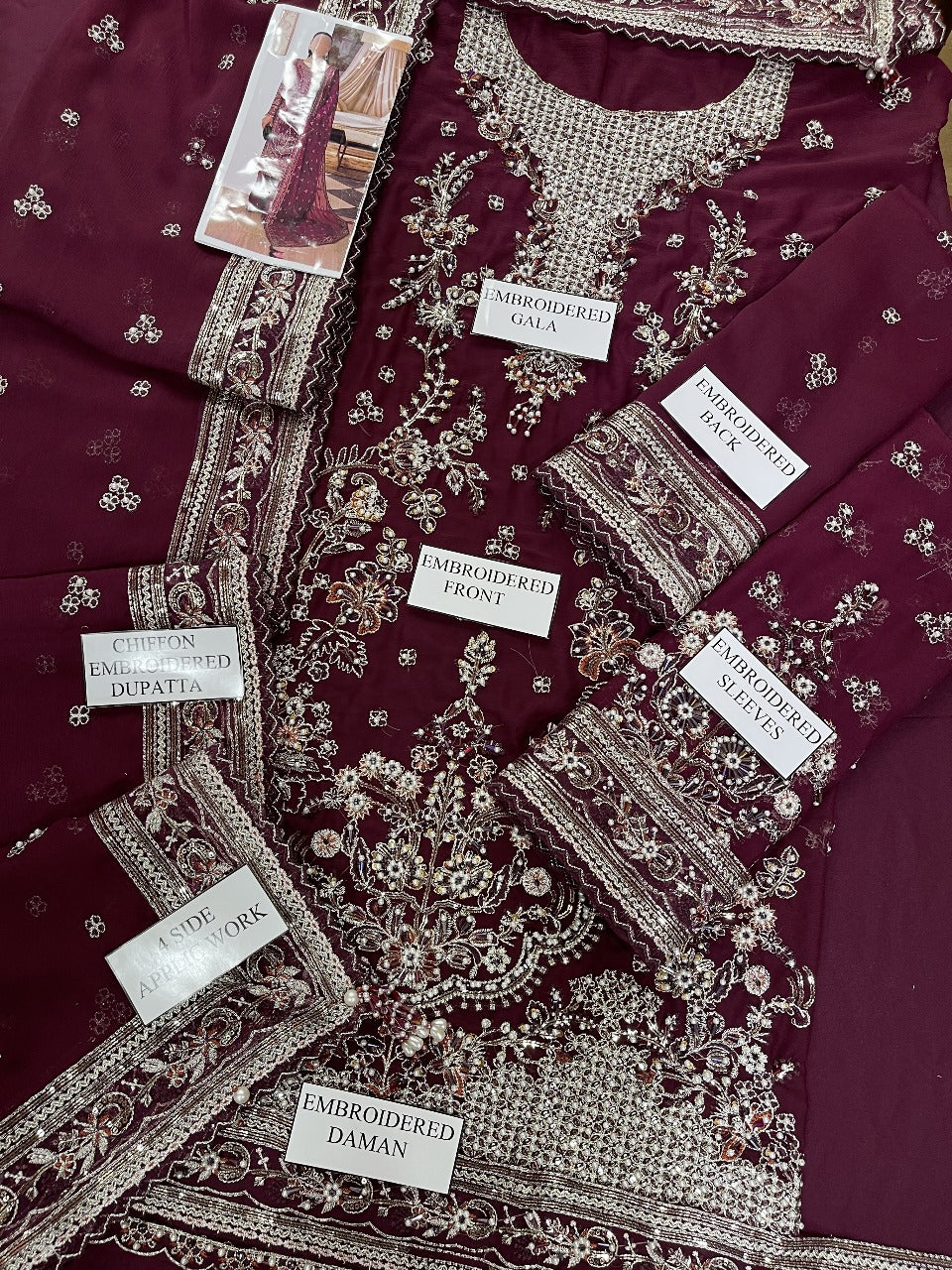 CHIFFON WEDDING DRESS INSPRIED BY GULAL