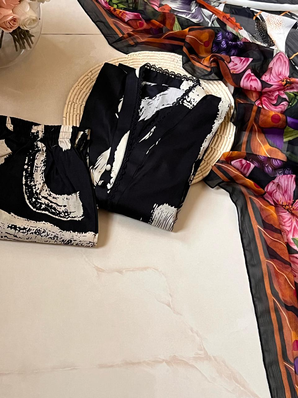 JHANNAK Presents Lawn Embroidered Stitched 3 pieces
