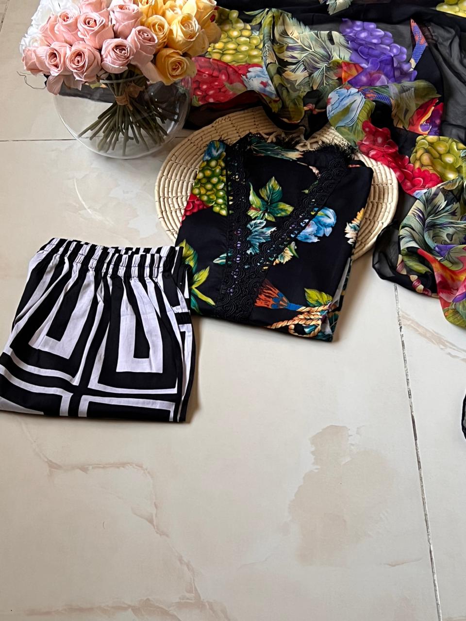 JHANNAK Presents Lawn Embroidered Stitched 3 pieces