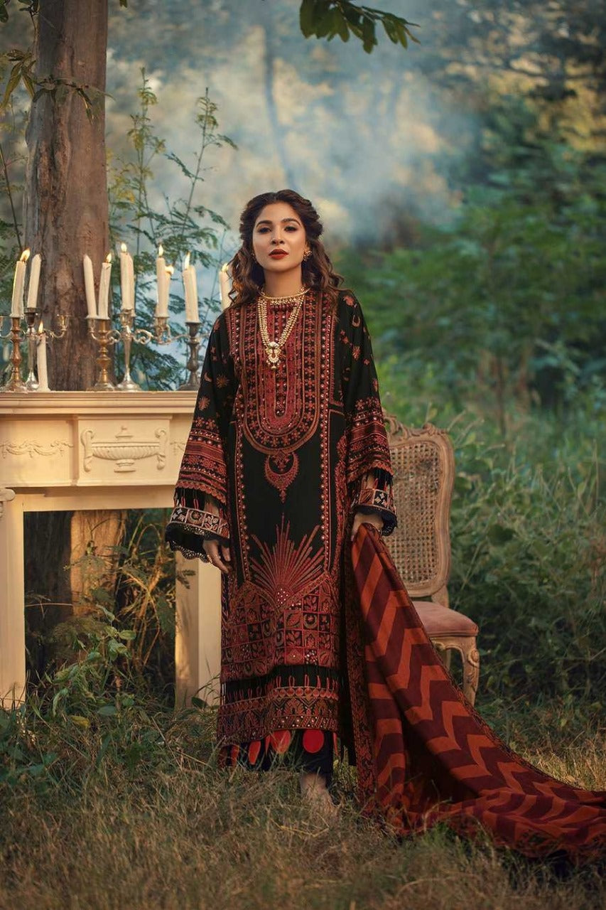 JHANNAK PRESENTS SUMMER MULTI SHADE BLACK DRESS WITH SILK DUPATTA