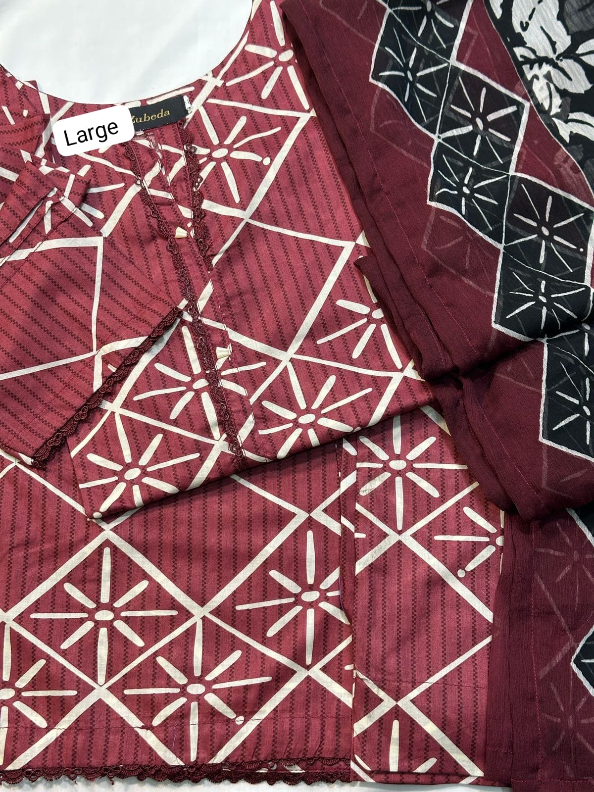 PREMIUM PRINTED LAWN CHIFFON DUPATTA COLLECTION 3 PIECE STICHED