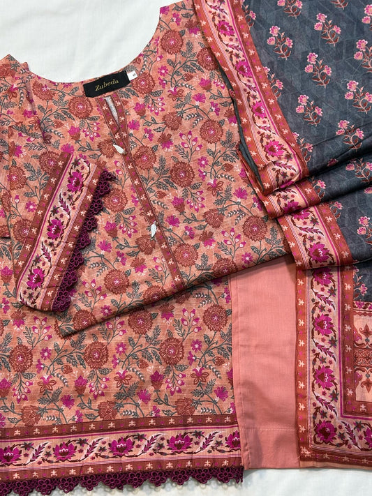 PREMIUM PRINTED DORIYA LAWN 3 PIECE STITCHED