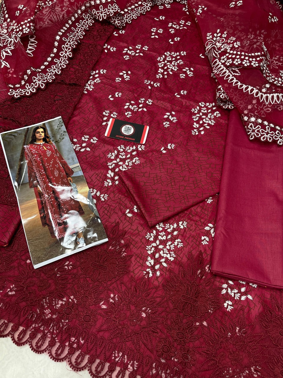 Chikenkari  Embroidered 3 Piece by LAMINA