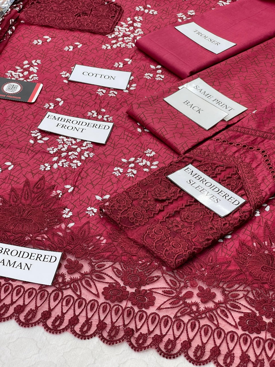 Chikenkari  Embroidered 3 Piece by LAMINA