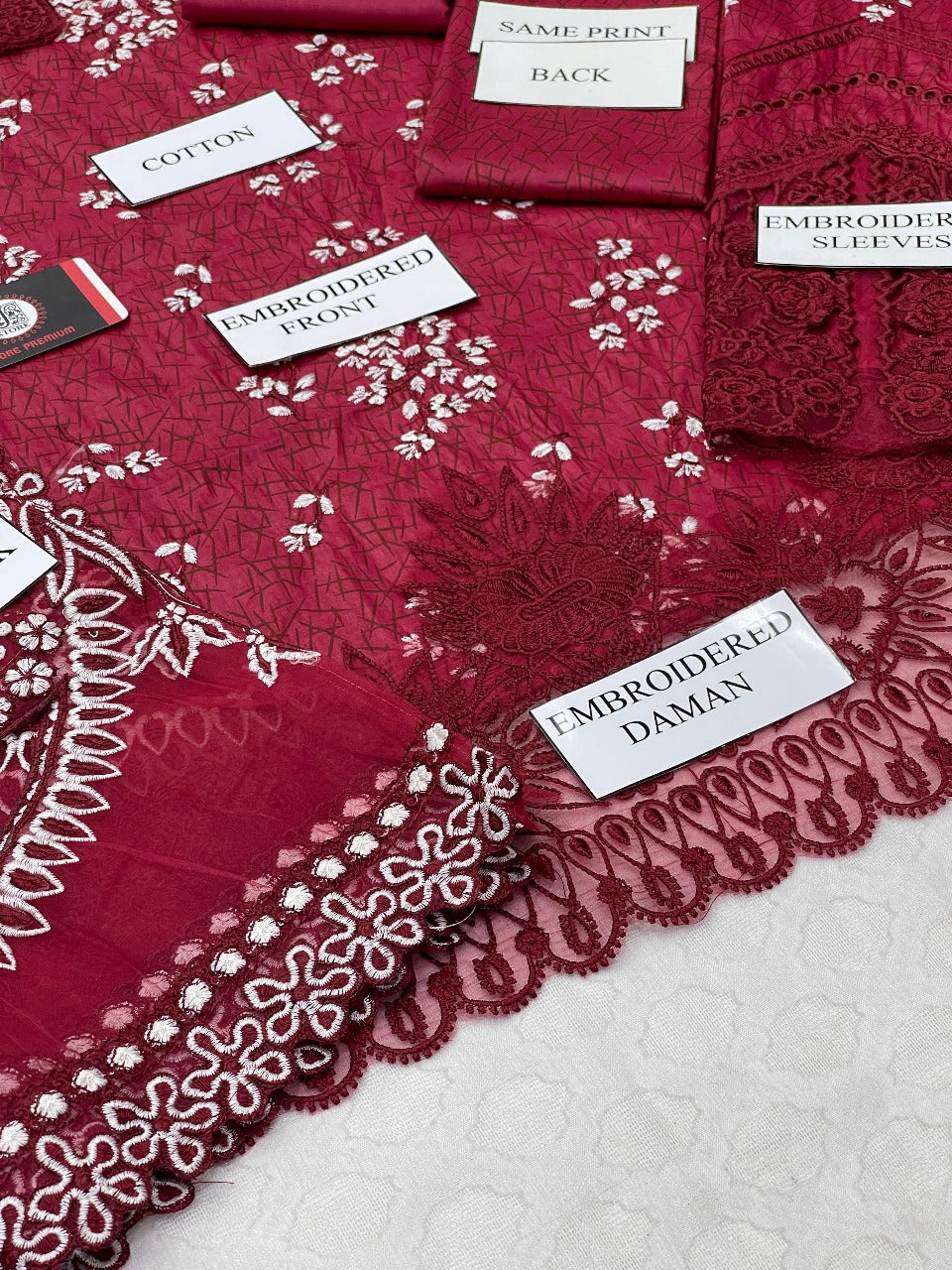 Chikenkari  Embroidered 3 Piece by LAMINA