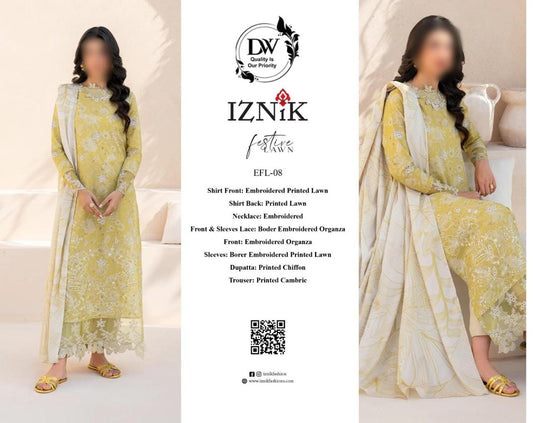 Embroidered Lawn Dress by Iznik