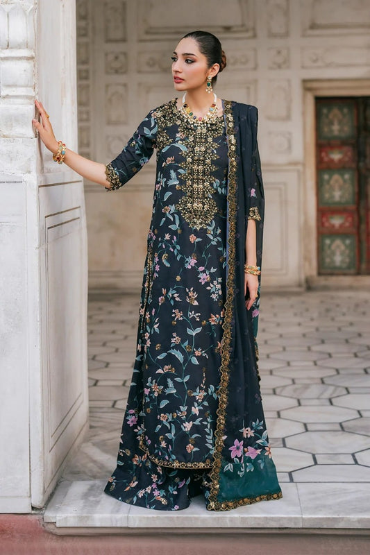 EMBROIDERED LAWN WITH DIGITAL PRINTED SILK DUPATTA BY IZNIK