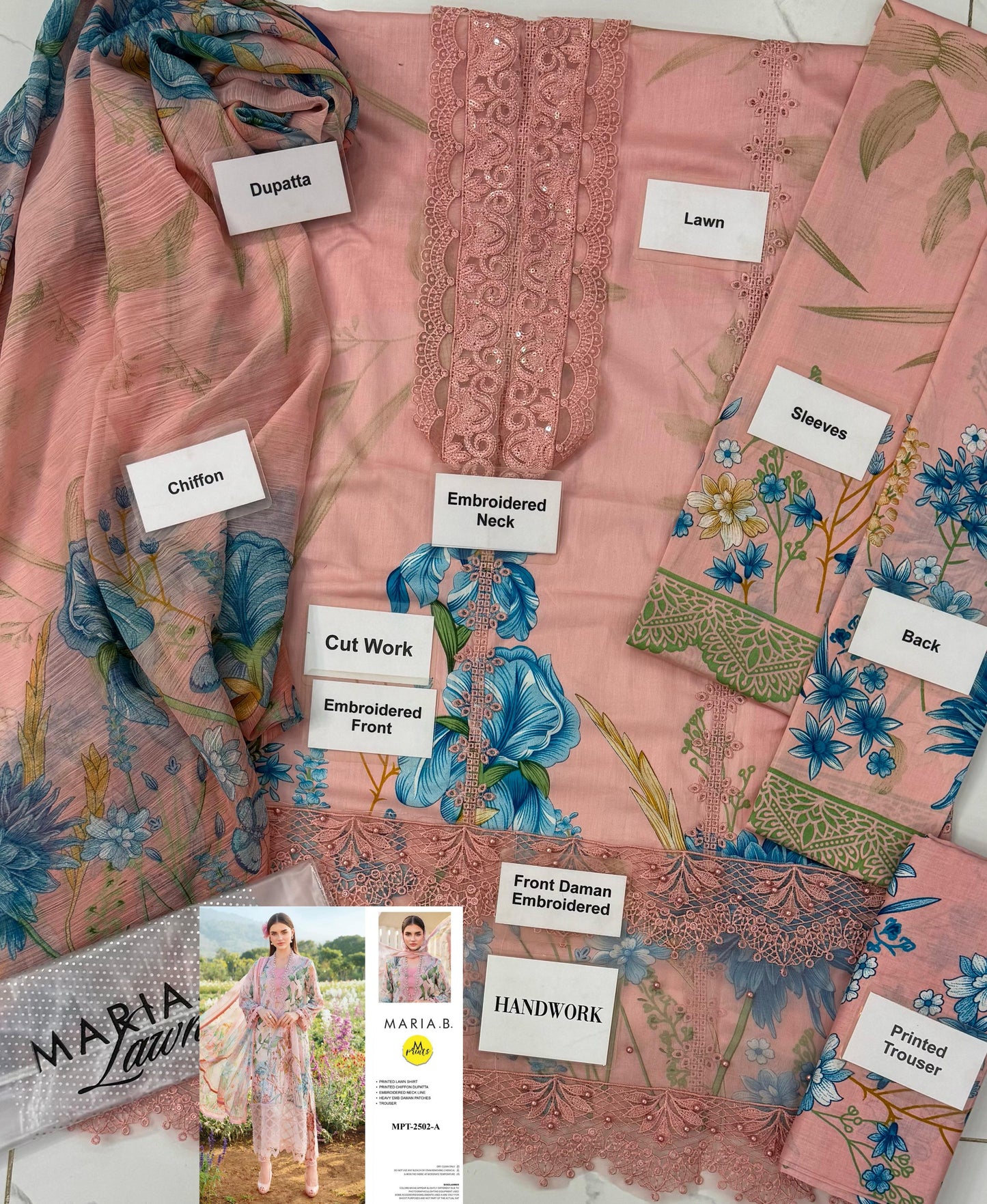 Embroidered Lawn Dress by MARIA.B 3 Piece