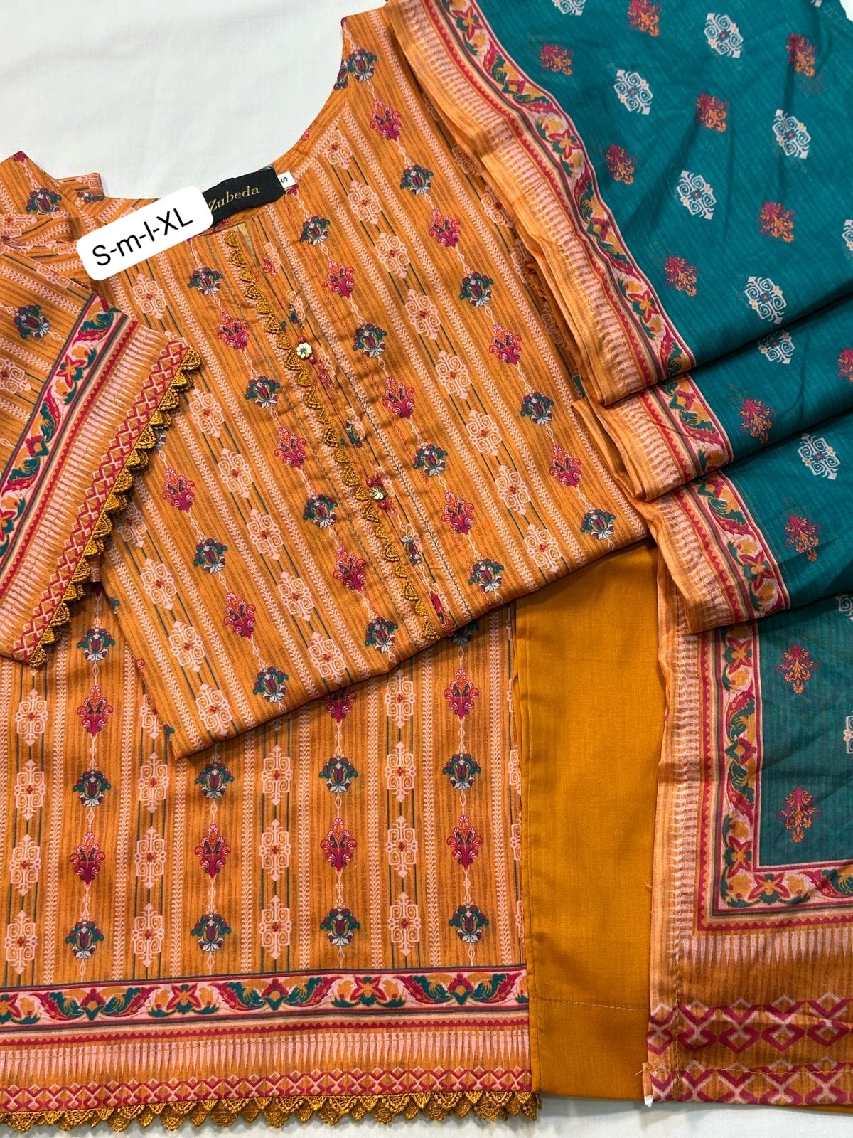 PREMIUM PRINTED LAWN 3 PIECE STITCHED