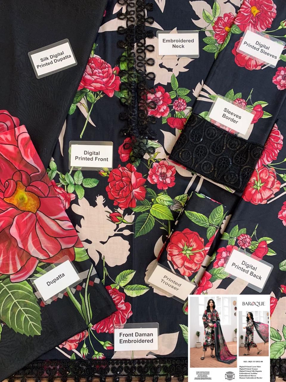 Baroque Embroidered Lawn Collection
