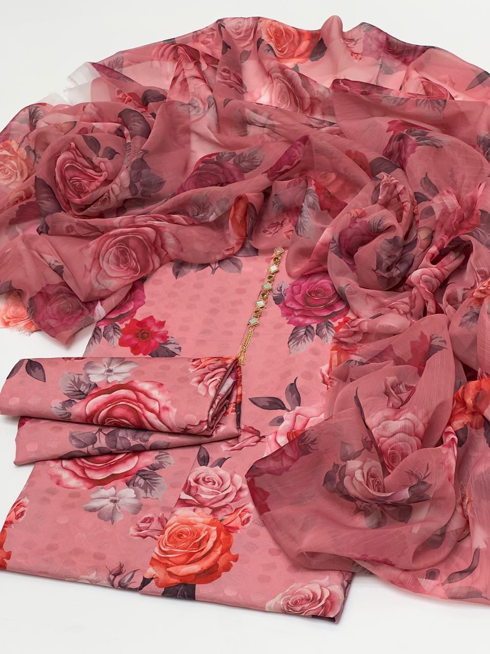Jhannak Presents Premium Quality Self Swiss Jacquard Lawn Fabric
