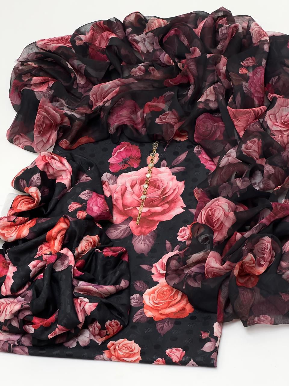 Jhannak Presents Premium Quality Self Swiss Jacquard Lawn Fabric