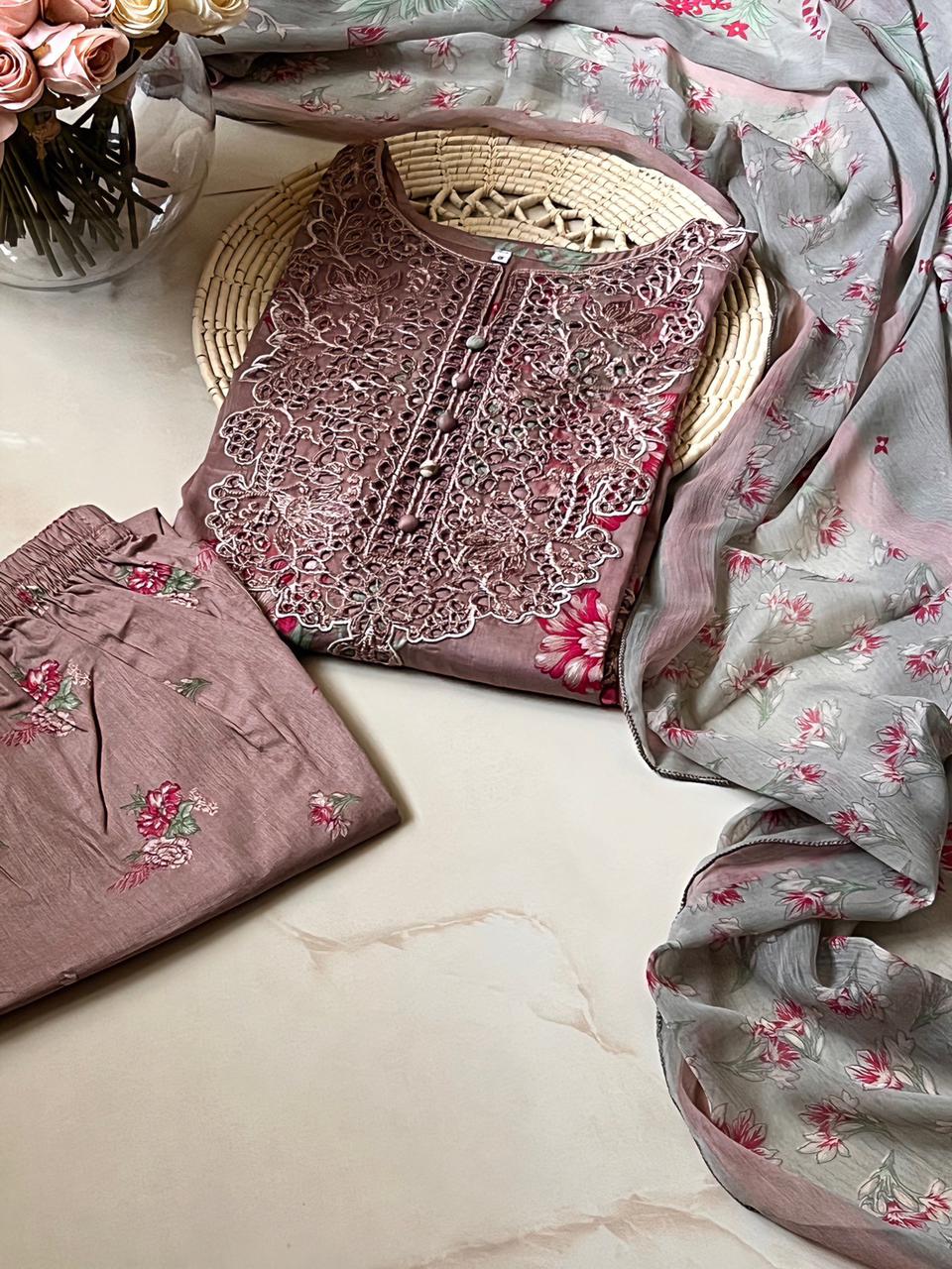 JHANNAK Presents Lawn Embroidered Stitched 3 pieces