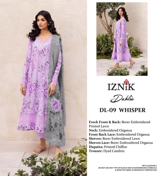 Embroidered Lawn by Iznik 3 Piece